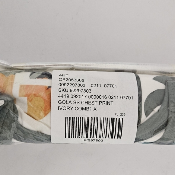 Anthropologie x Gola Graphic Ringer Baby Tee in Ivory and Green NWT - Picture 16 of 16